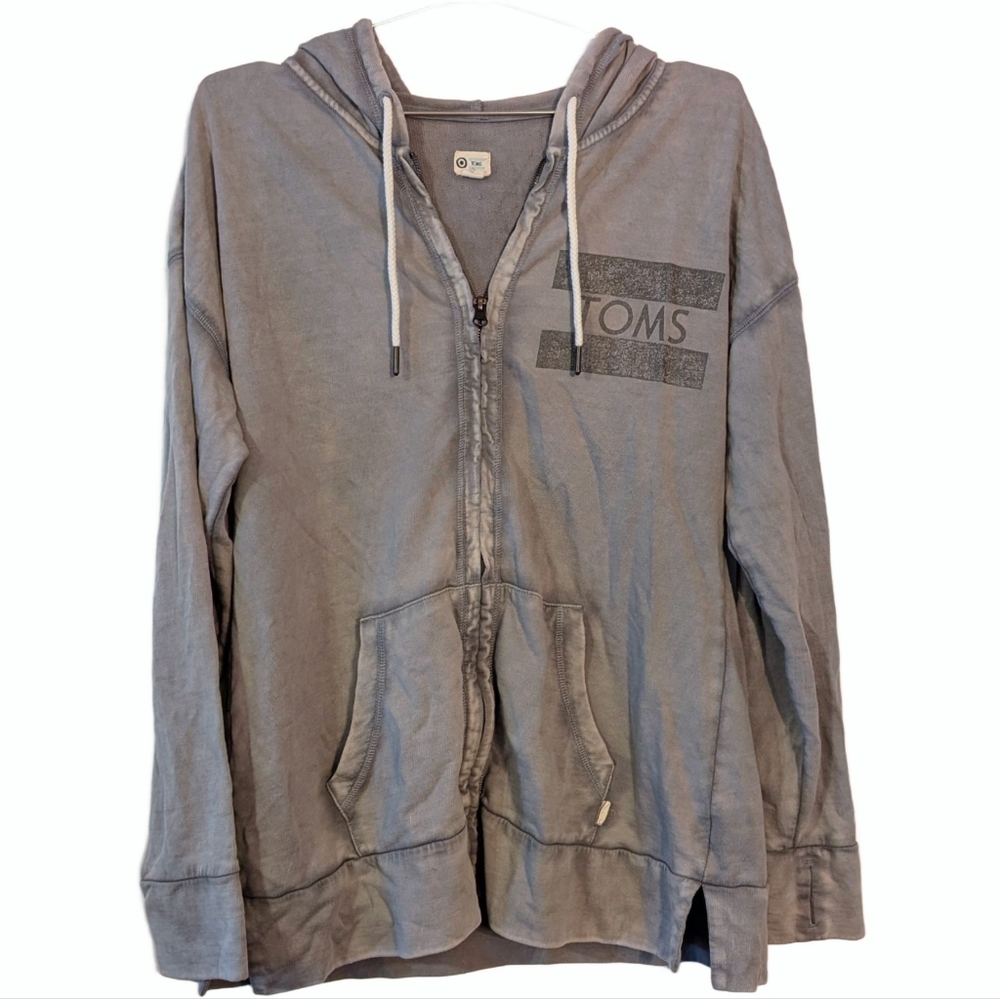 Toms Gray Zip-Up Hoodie Sweatshirt